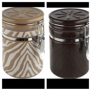Isaac Mizrahi • NWOT Zebra Ceramic Canisters